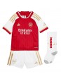 Otroški Nogometna dresi replika Arsenal Benjamin White #4 Domači 2023-24 Kratek rokav (+ hlače)